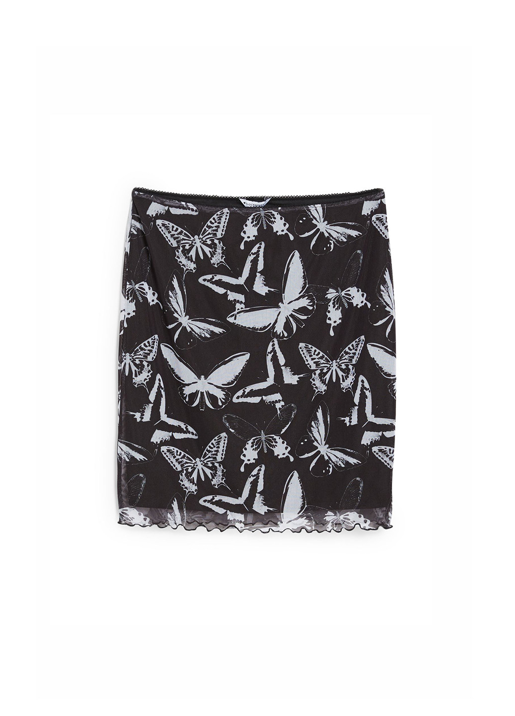 Черная кэжуал с рисунком бабочки юбка C&A