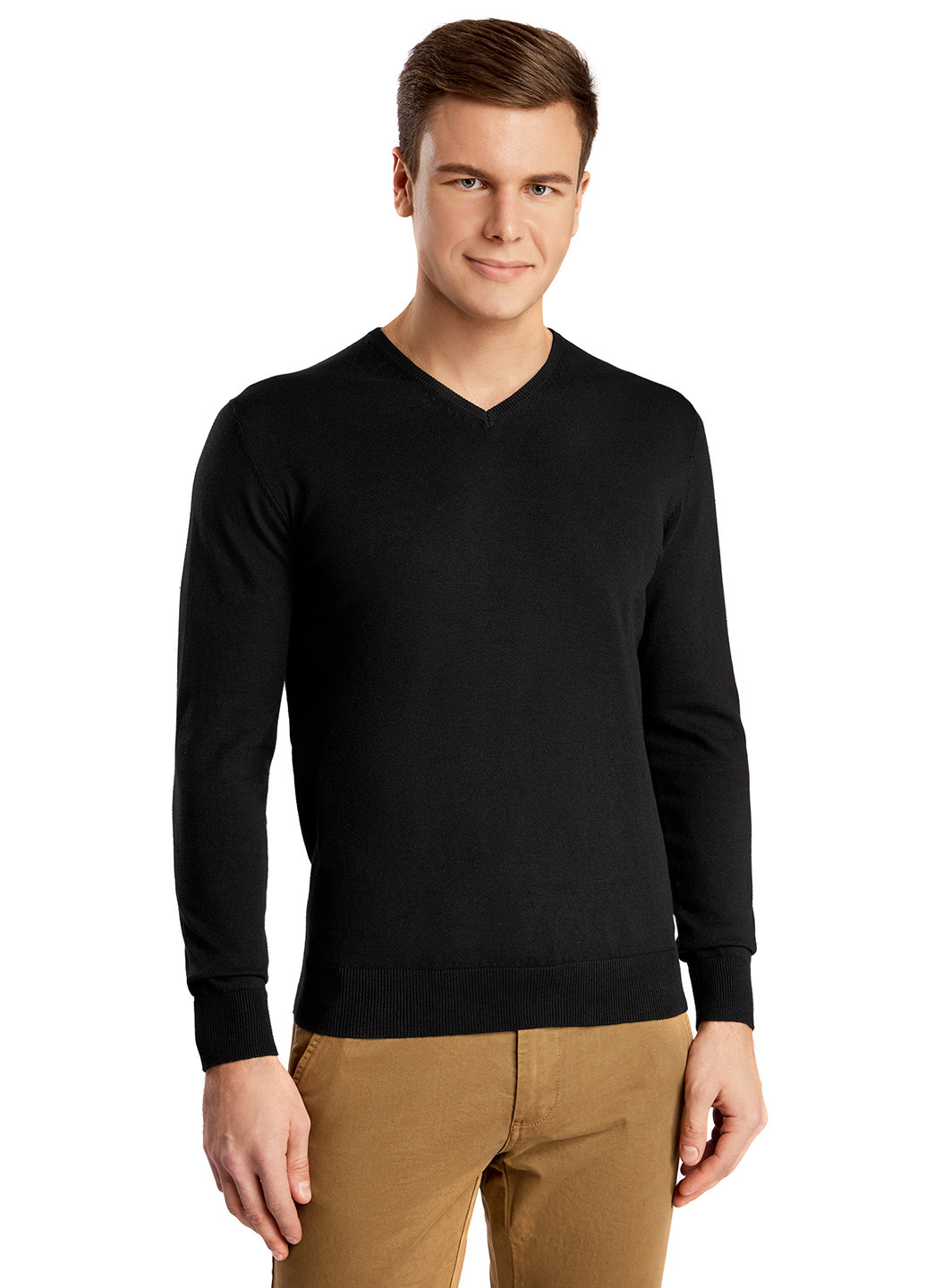 Черный демисезонный пуловер пуловер Oodji