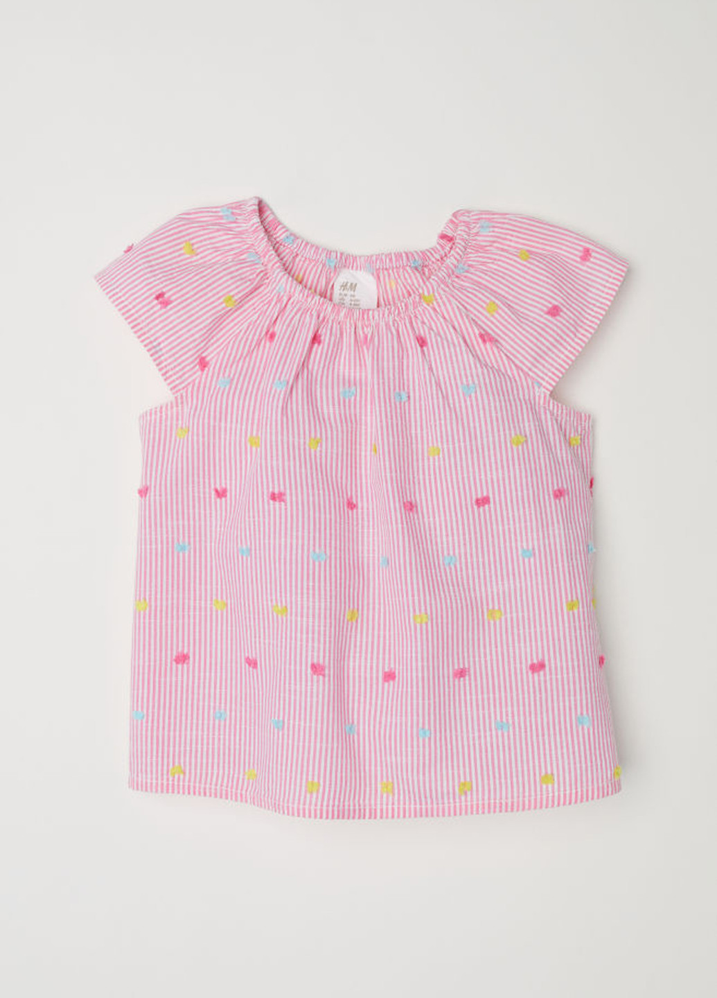 Розовая в полоску блузка H&M летняя