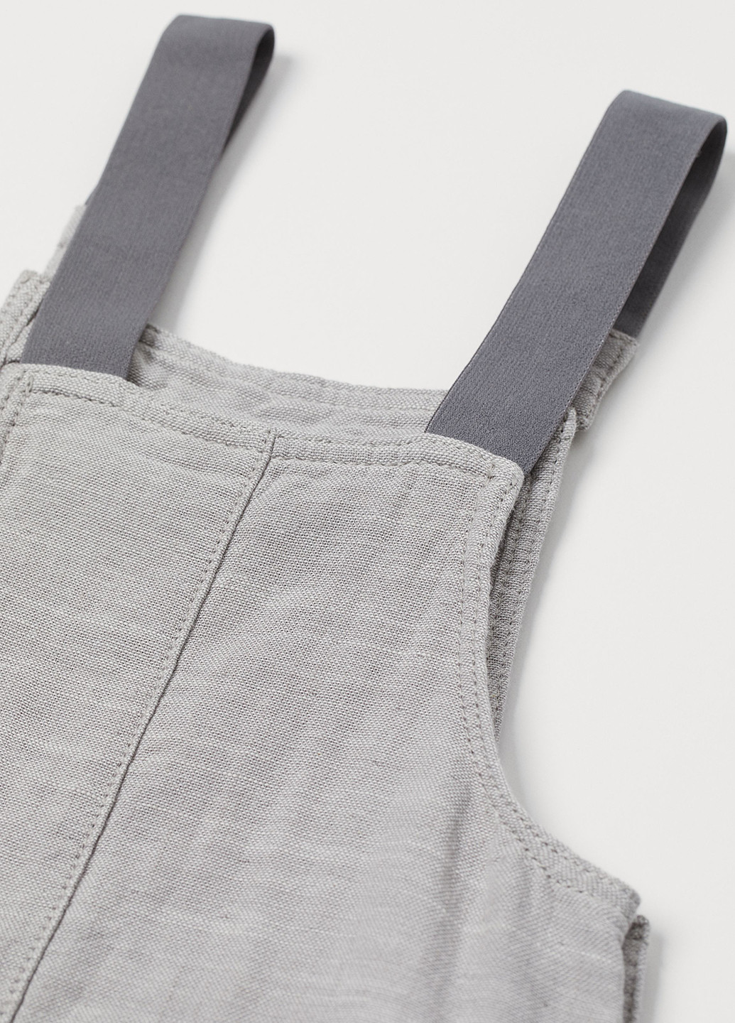 Комбинезон H&M комбинезон-шорты однотонный светло-серый кэжуал хлопок