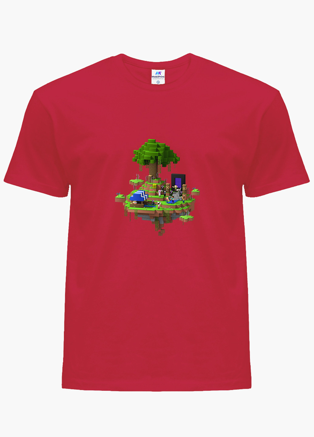 Красная демисезонная футболка детская майнкрафт (minecraft)(9224-1177) MobiPrint