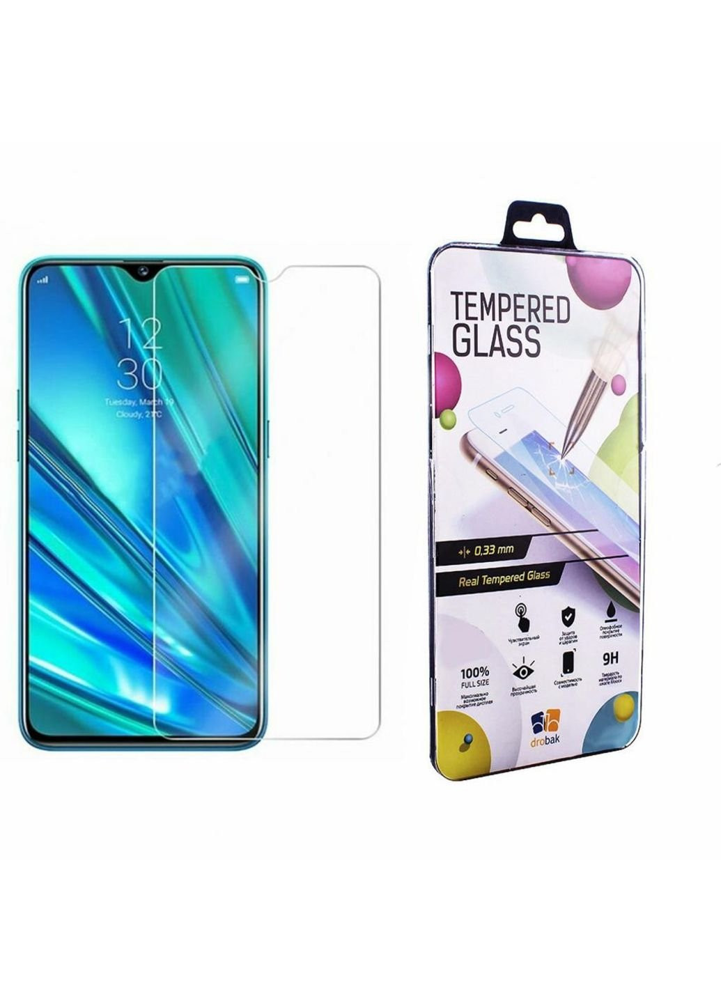 Стекло защитное Realme X2 Pro Tempered glass (222244) (222244) Drobak (252370852)