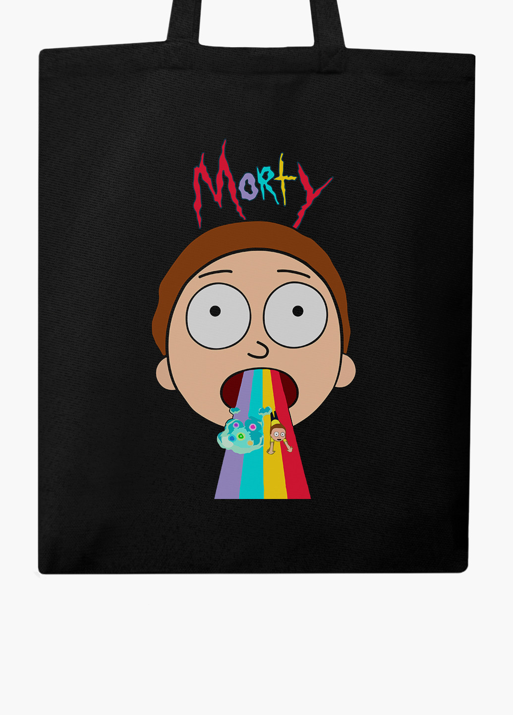 Эко сумка шоппер Рик Санчез и Морти Смит Рик и Морти (Rick and Morty) на молнии (9227-2946-BKZ) MobiPrint (236265417)