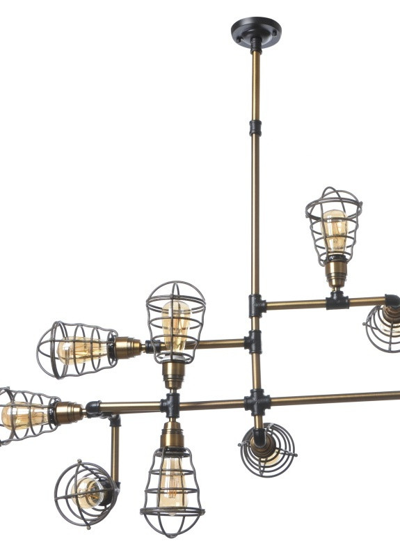 Люстра трубы лофт в зал BL-399S/10 E27 BK/BZ Brille (253887011)