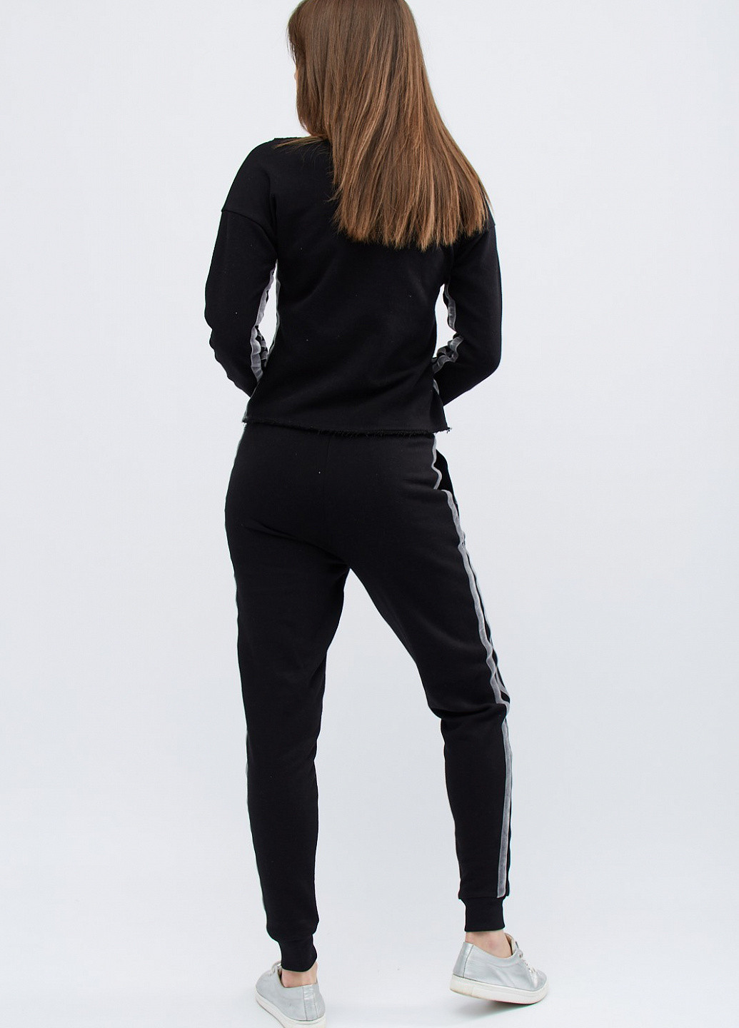 Костюм (свитшот, брюки) Carica брючный надпись чёрный спортивный
