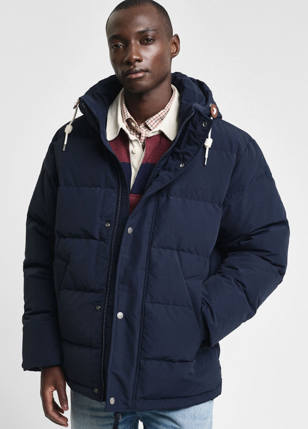 Темно-синий зимний Пуховик Gant