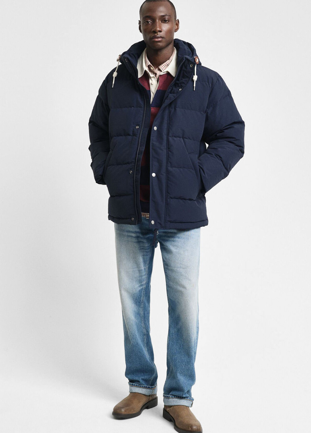 Темно-синий зимний Пуховик Gant