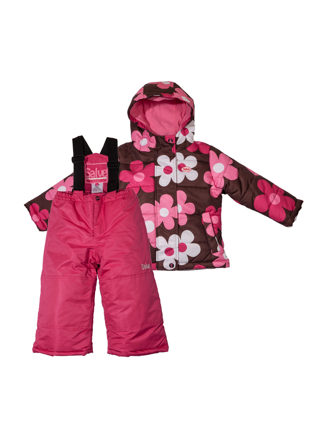 Рожевий демісезонний / зимній комплект (куртка, комбінезон) Salve by Gusti