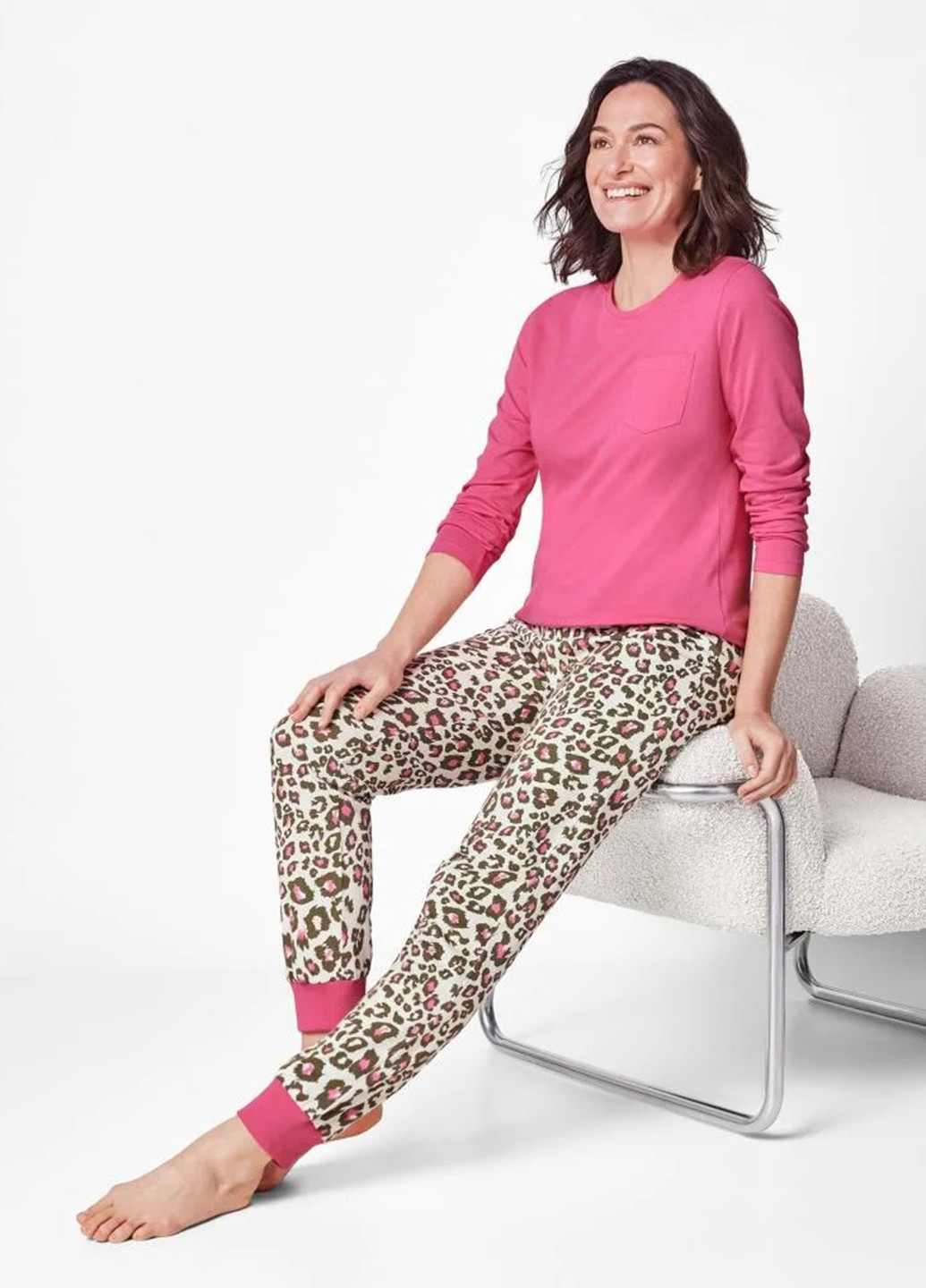 Рожева всесезон піжама (лонгслів, штани) лонгслів + брюки Esmara