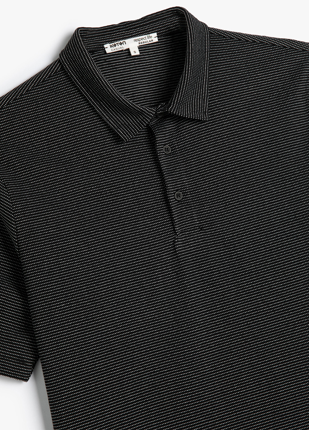 Черная футболка-поло для мужчин KOTON в полоску