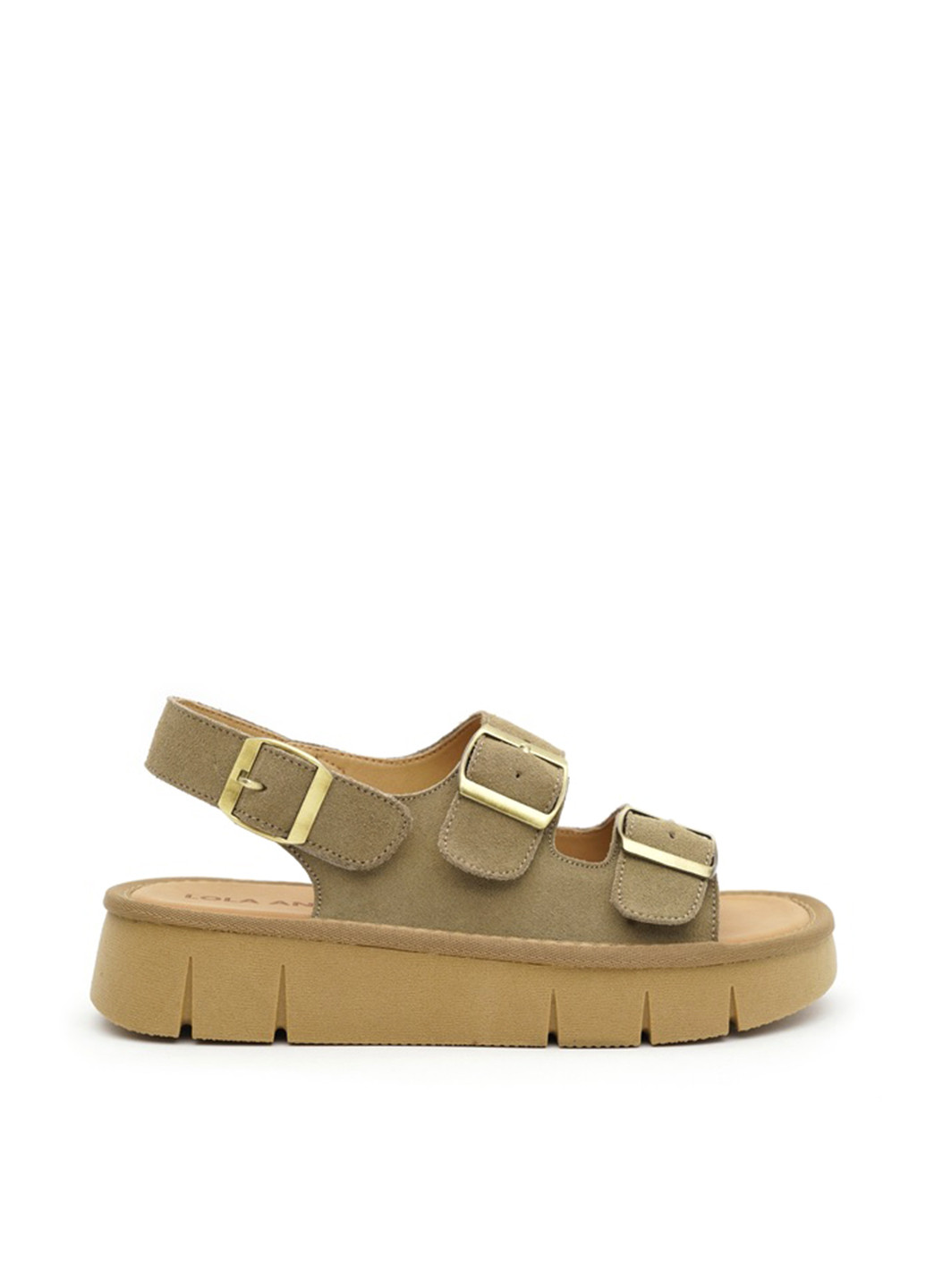 Хаки босоножки Lola Andy с ремешком