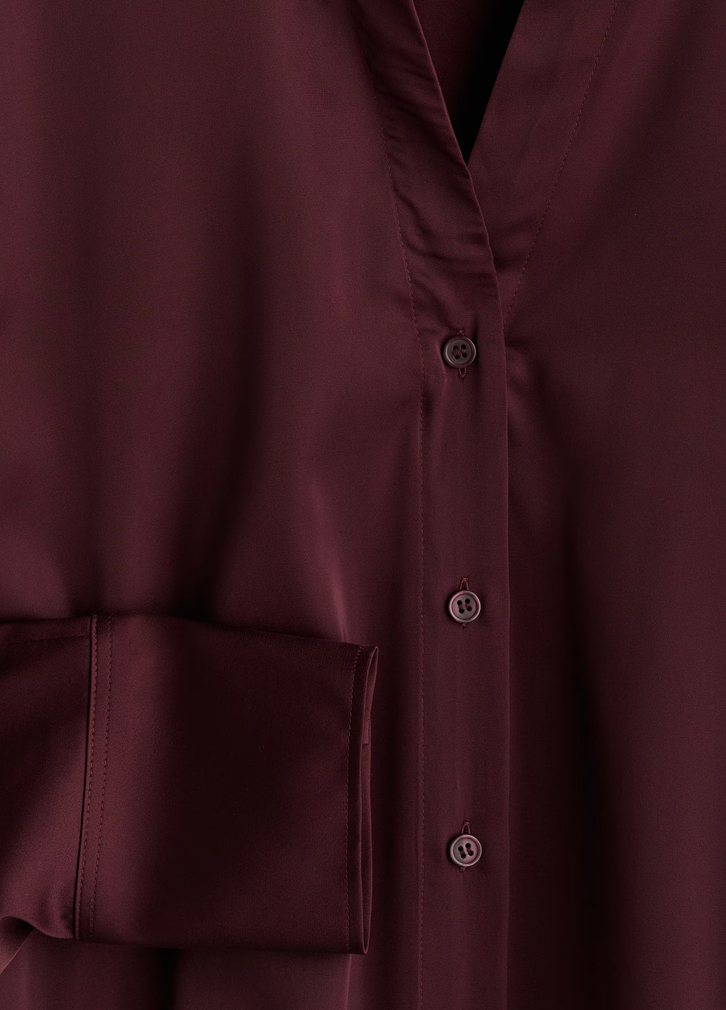 Бордовая кэжуал рубашка однотонная H&M