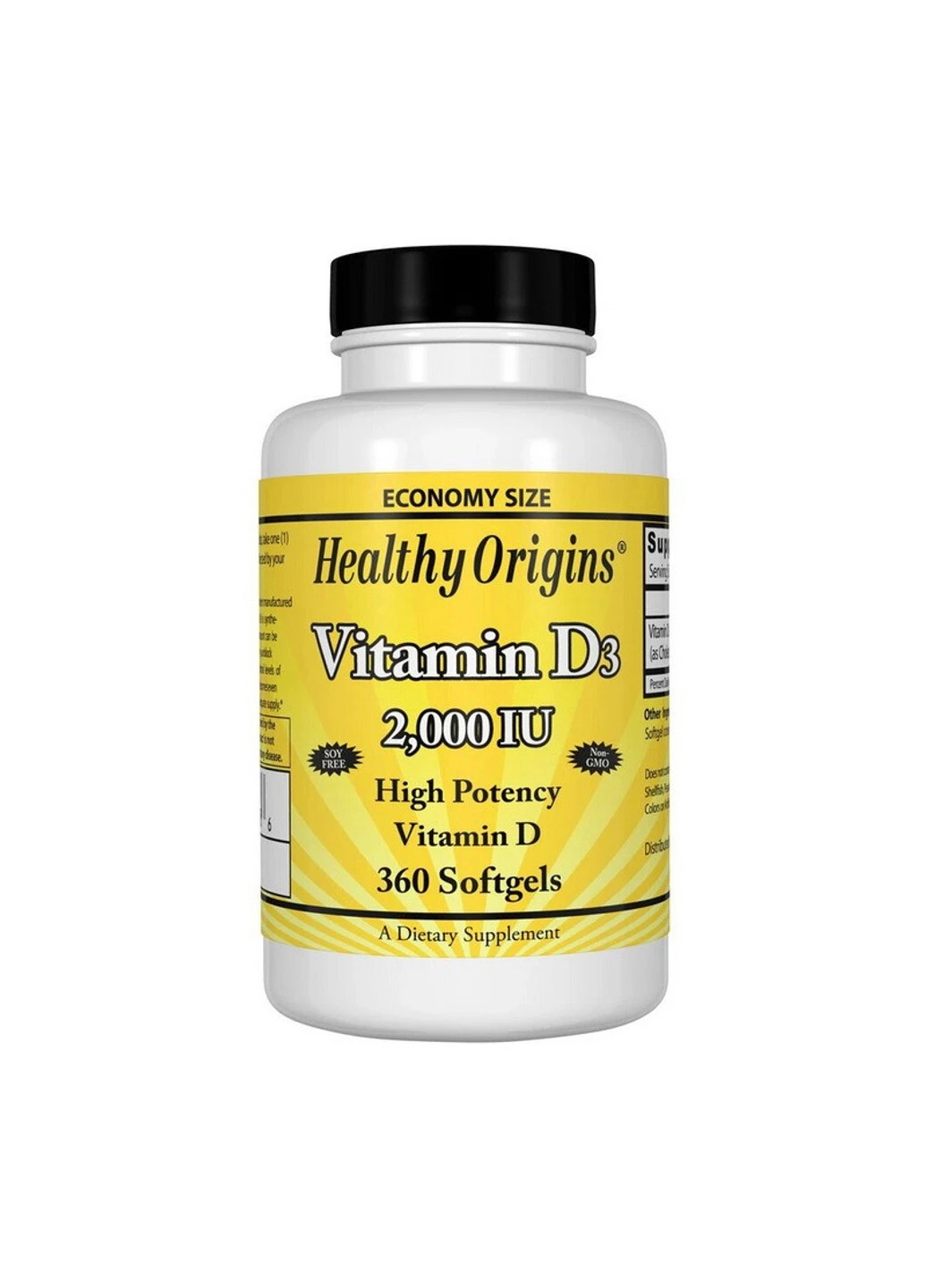Вітамін D3 Vitamin D3 5000 IU 540 капсул Healthy Origins (255409040)