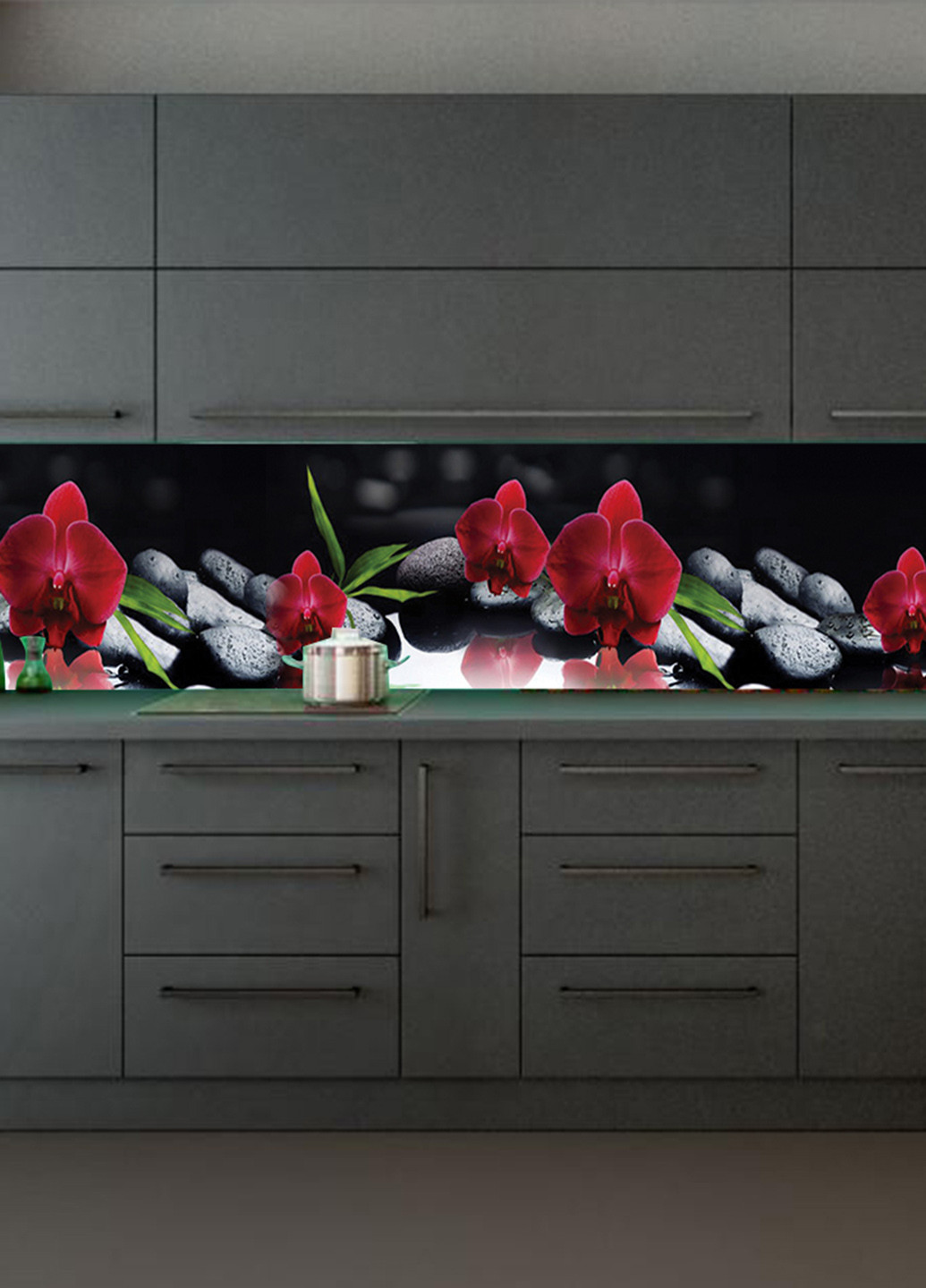 Кухонный фартук Алая Орхидея, 650х2500 мм Zatarga (142262041)