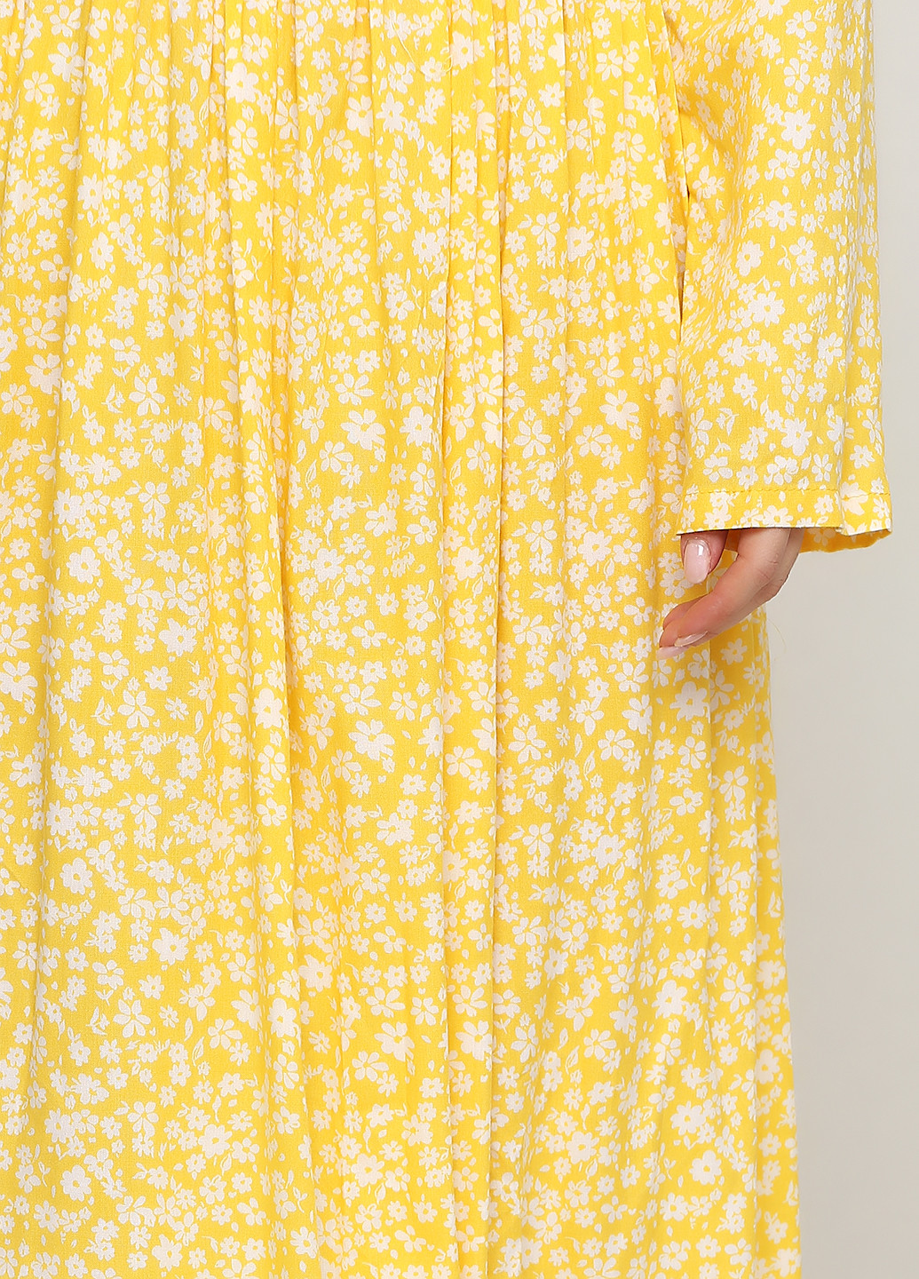 Желтое кэжуал платье Made in Italy с цветочным принтом