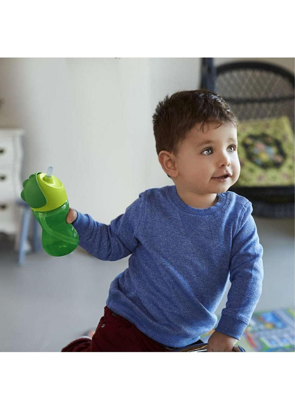 Поильник-непроливайка с трубочкой 300 мл, 12 мес+ зеленый Philips Avent (252241374)