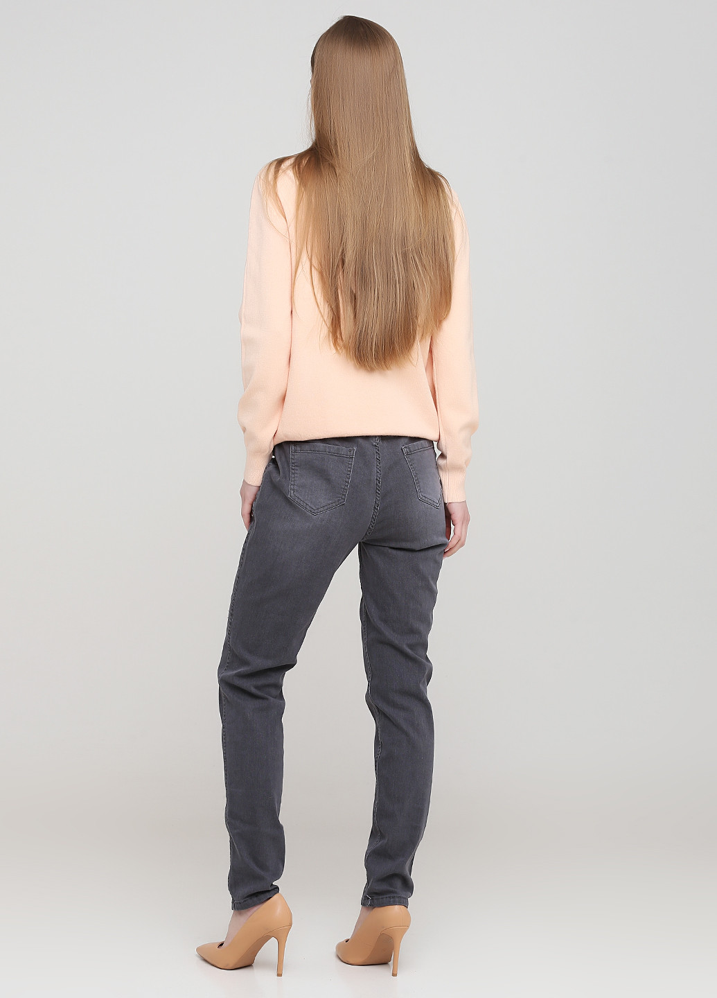 Джеггінси двосторонні Fashion news квіткові сірі джинсові бавовна
