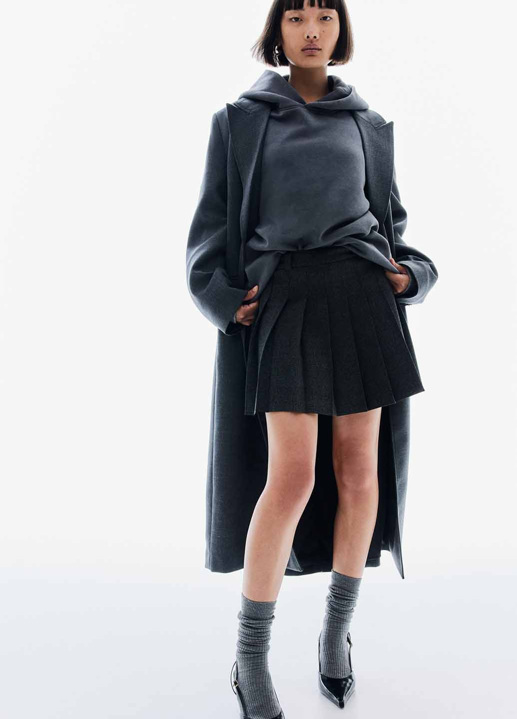 Сіре демісезонне Пальто однобортне H&M