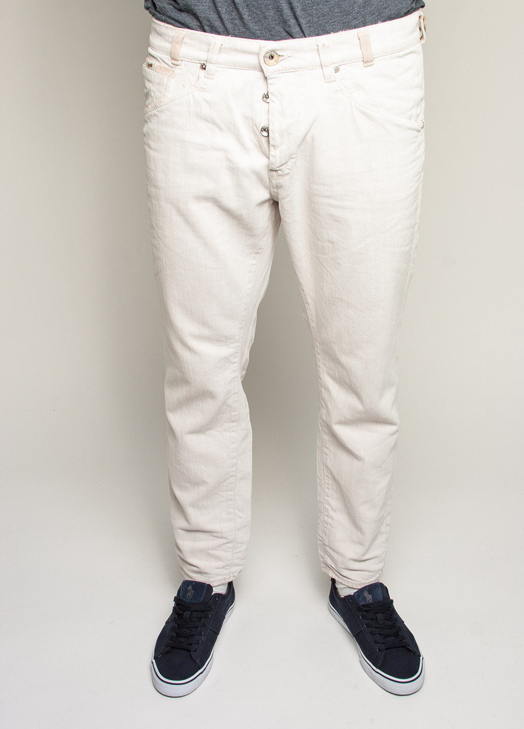 Белые кэжуал демисезонные прямые брюки Gas
