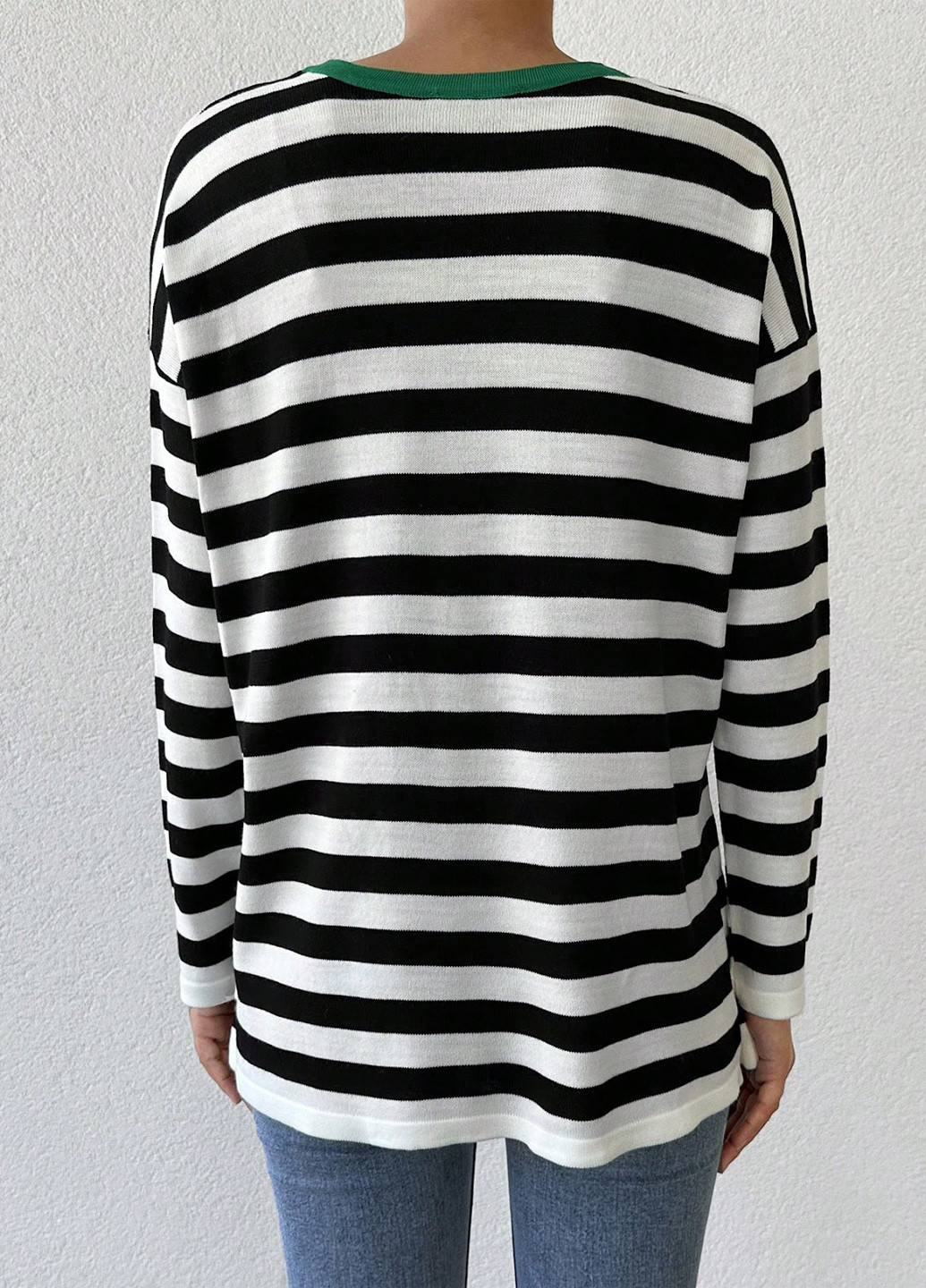 Черно-белый демисезонный джемпер джемпер SHEIN