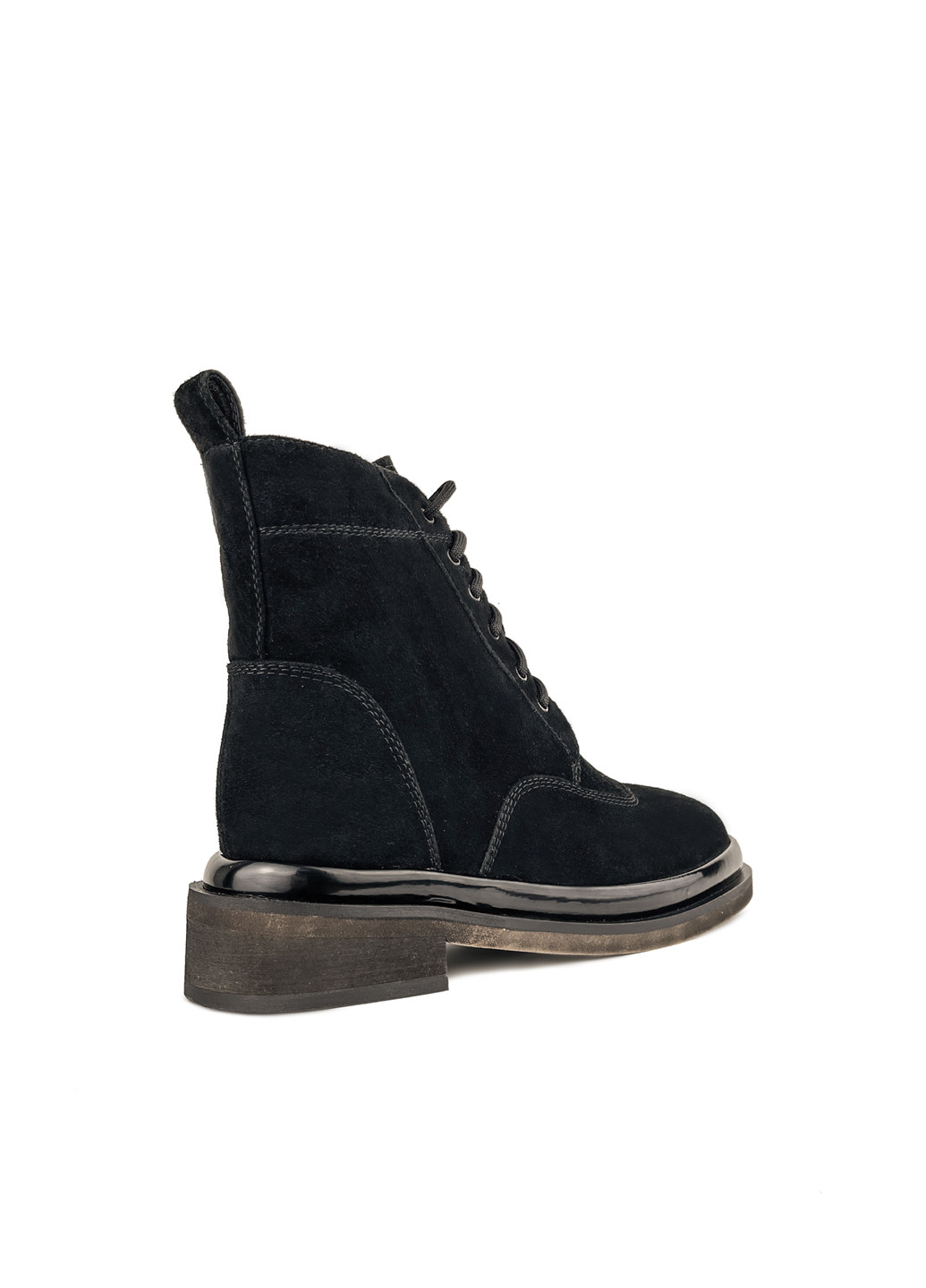 Зимові черевики з хутром жіночі чорні замшеві Brocoli (251198615)