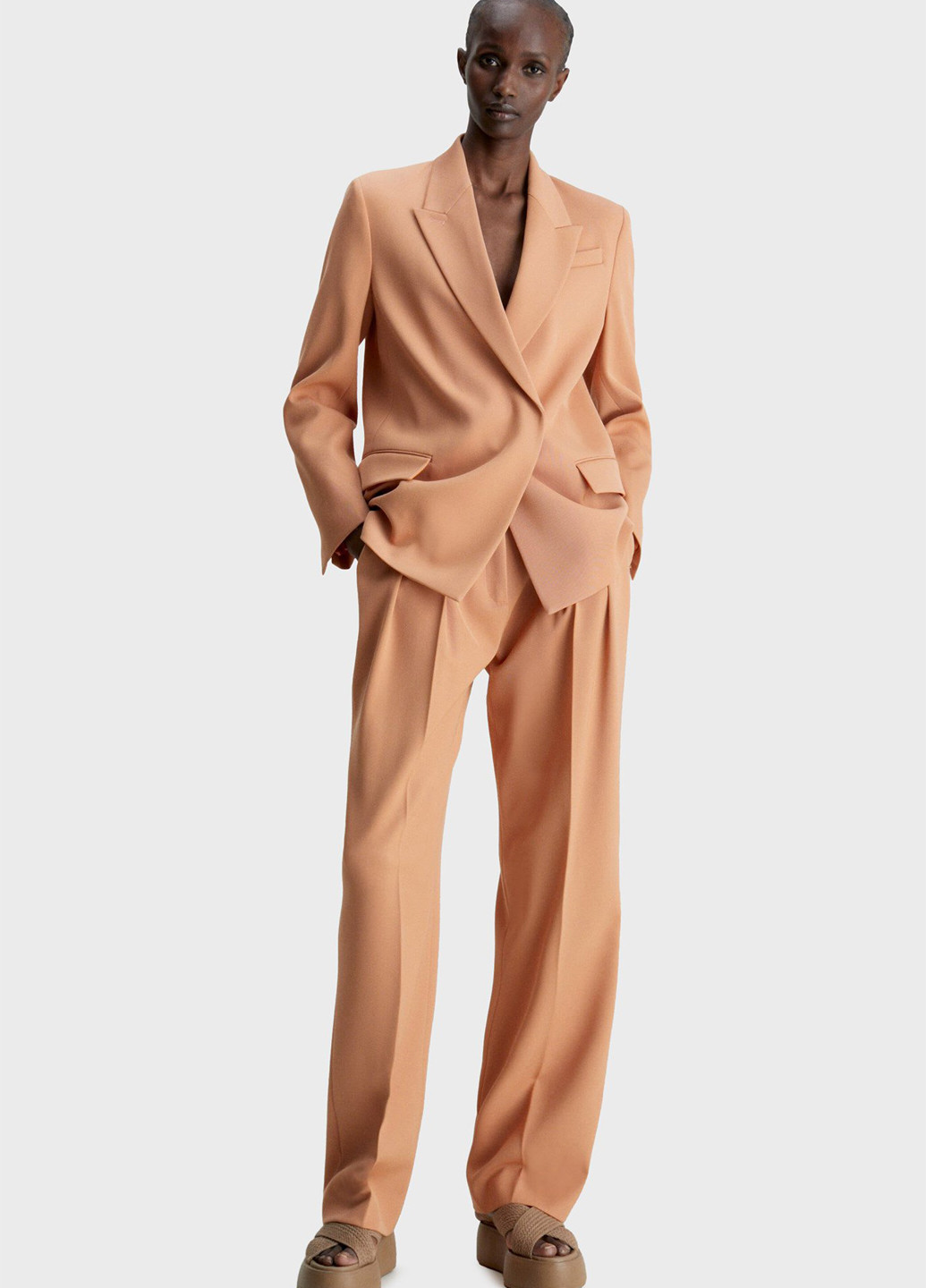 Светло-коричневый женский жакет Calvin Klein однотонный - демисезонный