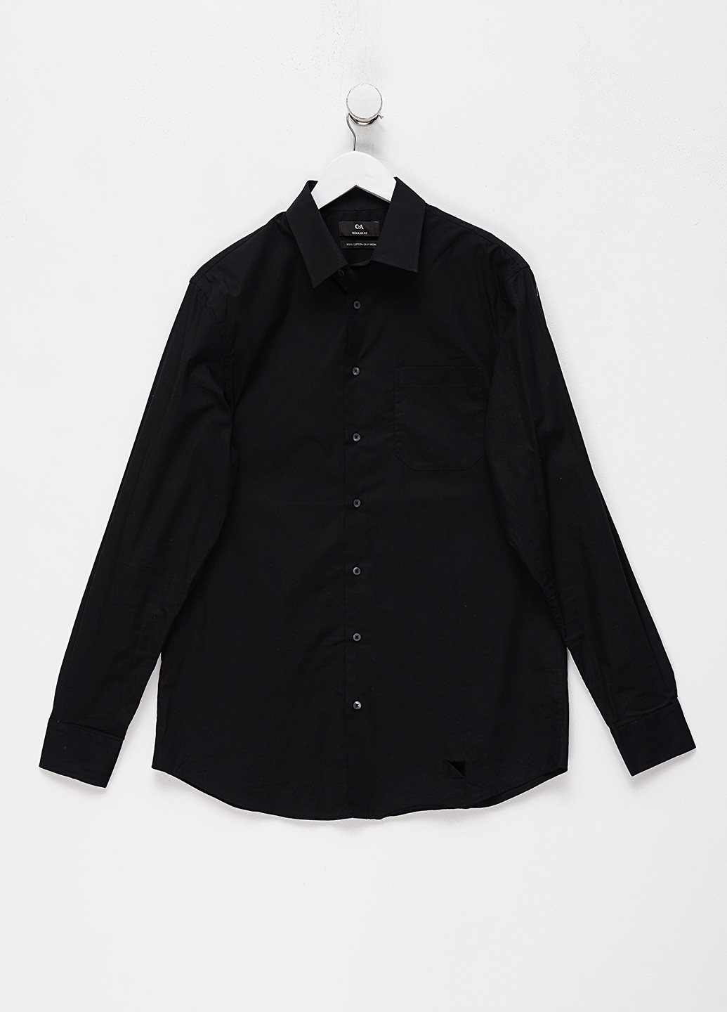 Черная кэжуал рубашка однотонная C&A