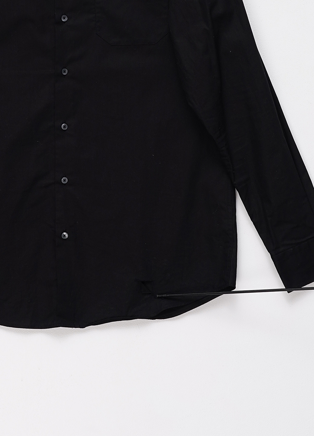 Черная кэжуал рубашка однотонная C&A