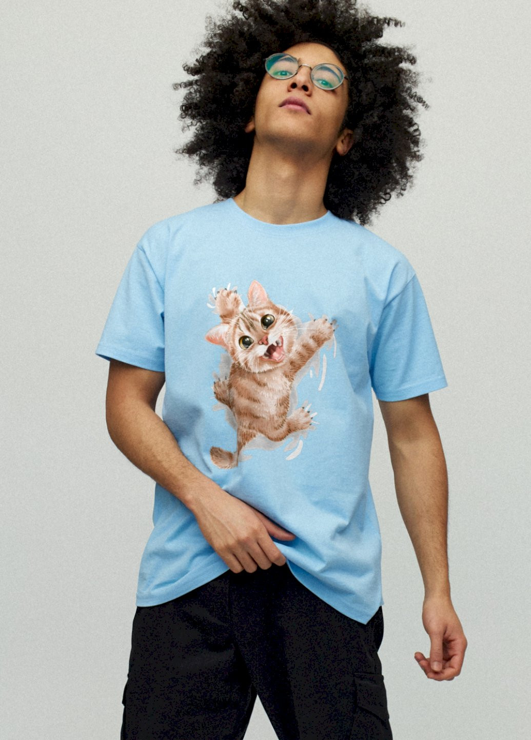 Голубая футболка мужская YAPPI