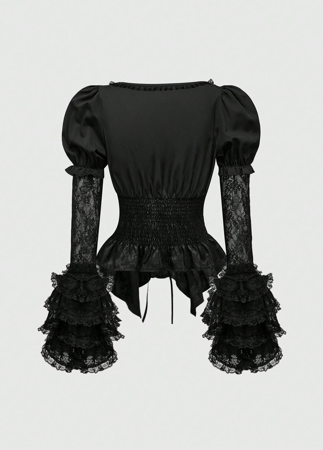 Чёрная блуза с баской SHEIN