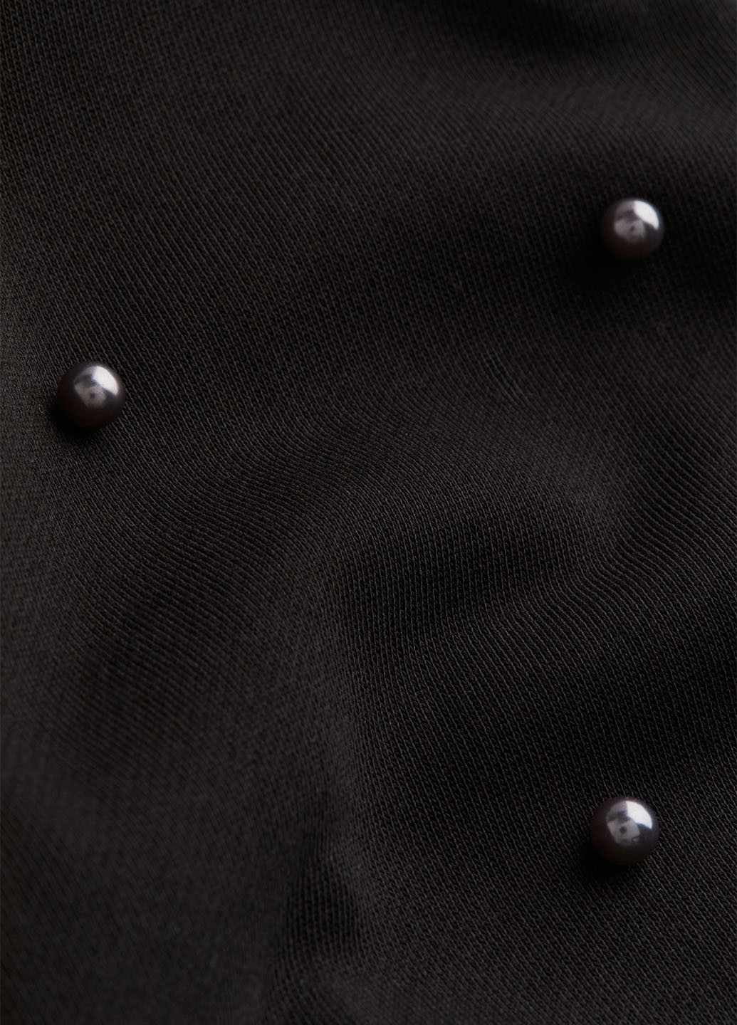 Свитшот H&M - Свободный крой однотонный черный кэжуал хлопок, трикотаж - (292951646)