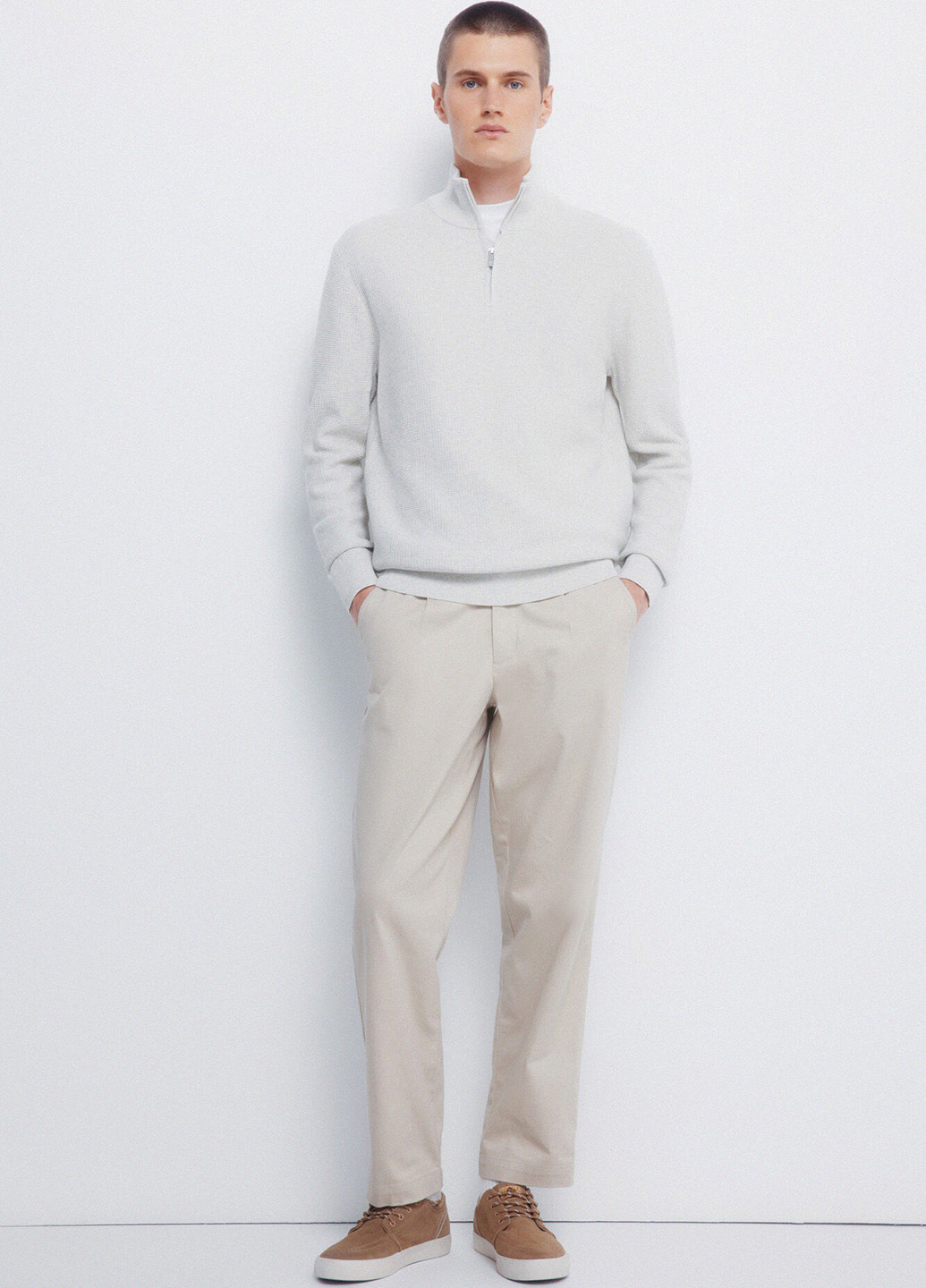 Серая футболка-поло для мужчин Springfield однотонная