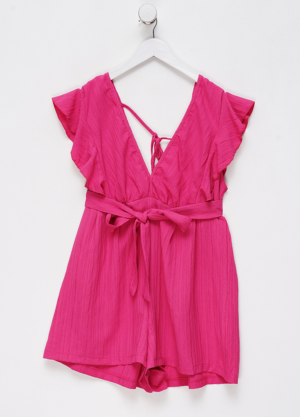 Комбинезон SHEIN комбинезон-шорты однотонный розовый кэжуал полиэстер