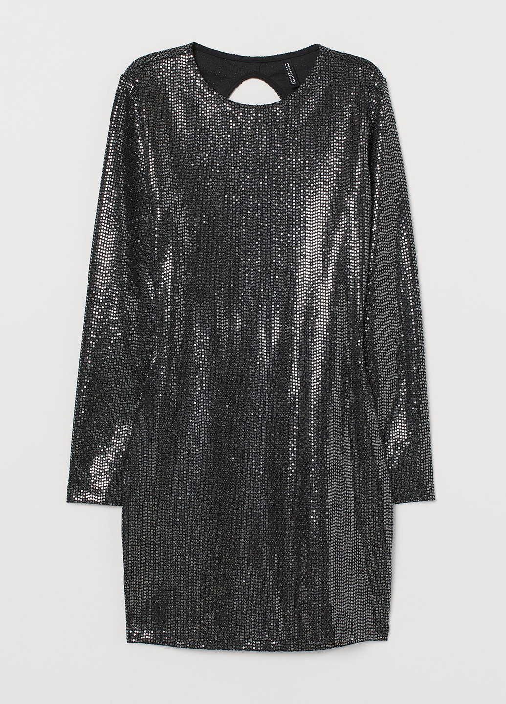 Черное вечернее платье с открытой спиной H&M однотонное