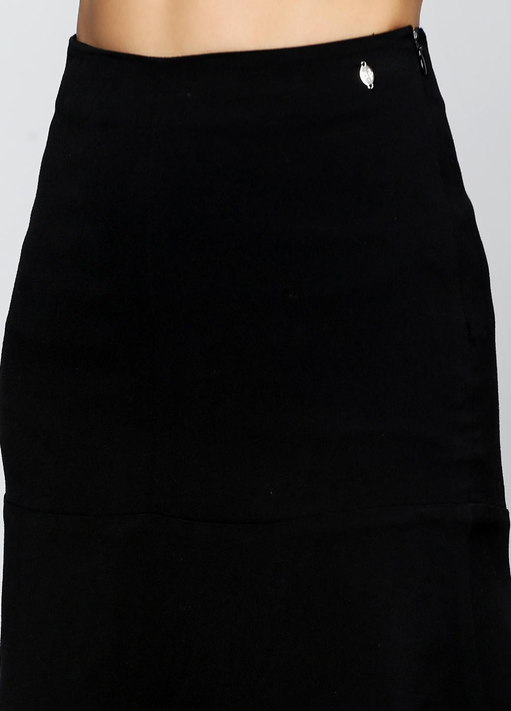 Черная кэжуал однотонная юбка Massimo Dutti годе