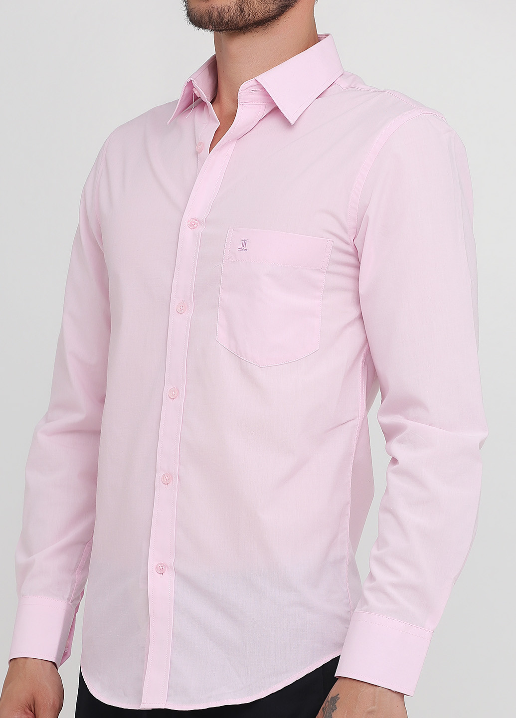 Светло-розовая классическая рубашка однотонная Torrente