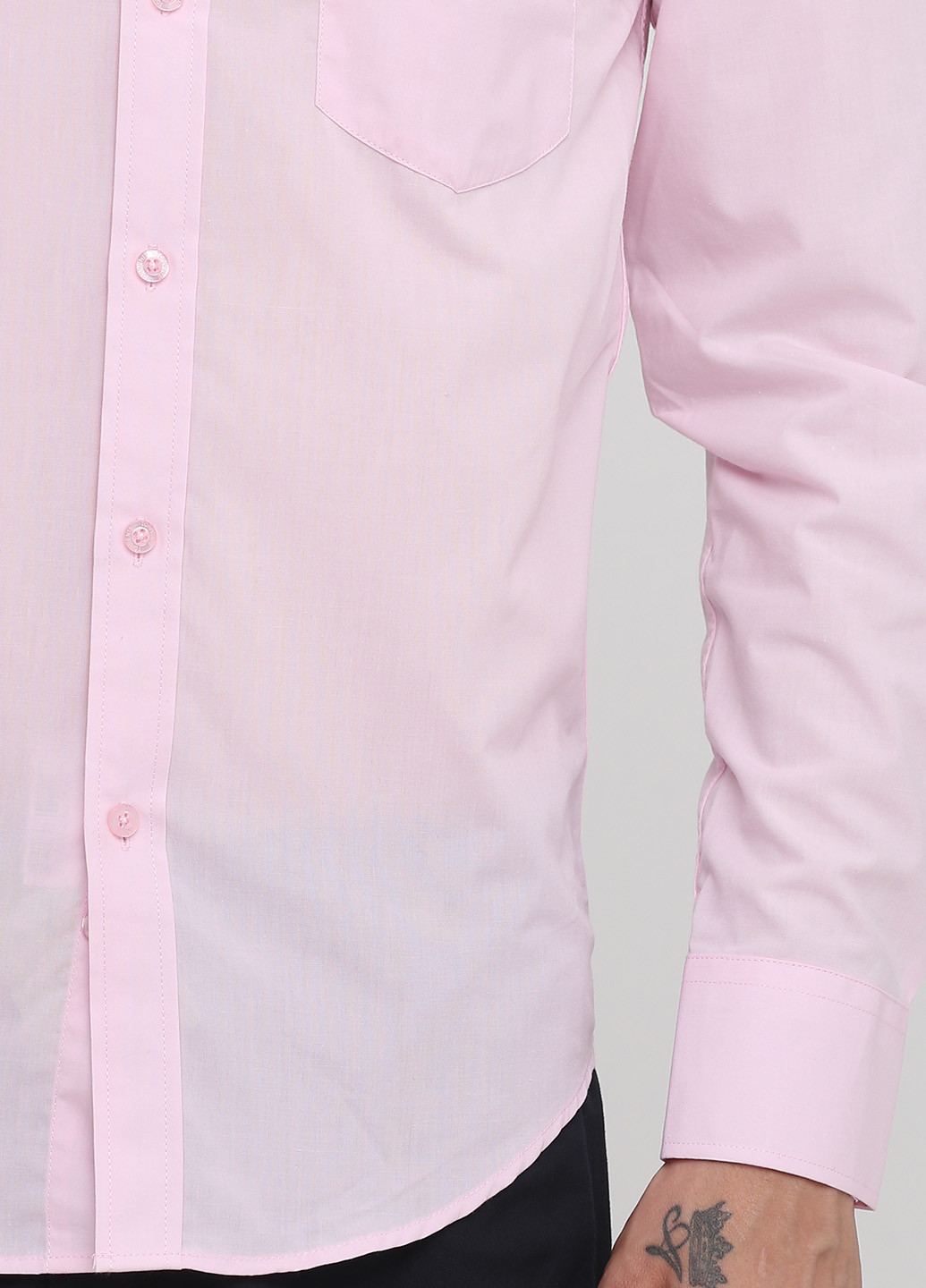 Светло-розовая классическая рубашка однотонная Torrente