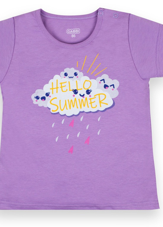 Сиреневая летняя детская футболка для девочки *смил* Габби