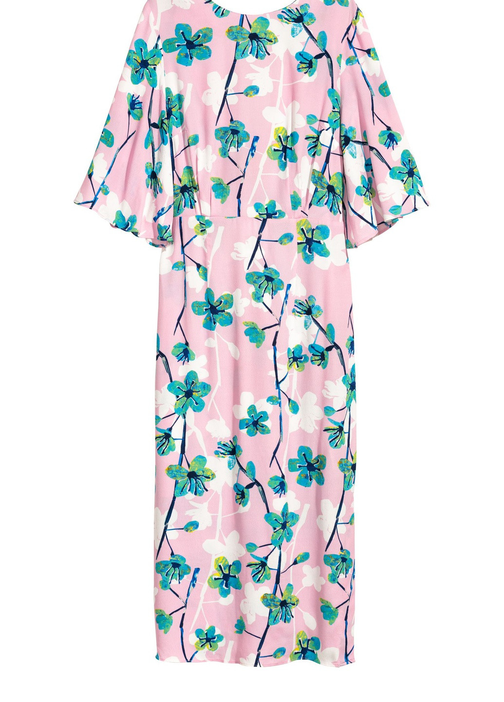 Светло-розовое кэжуал платье H&M с цветочным принтом