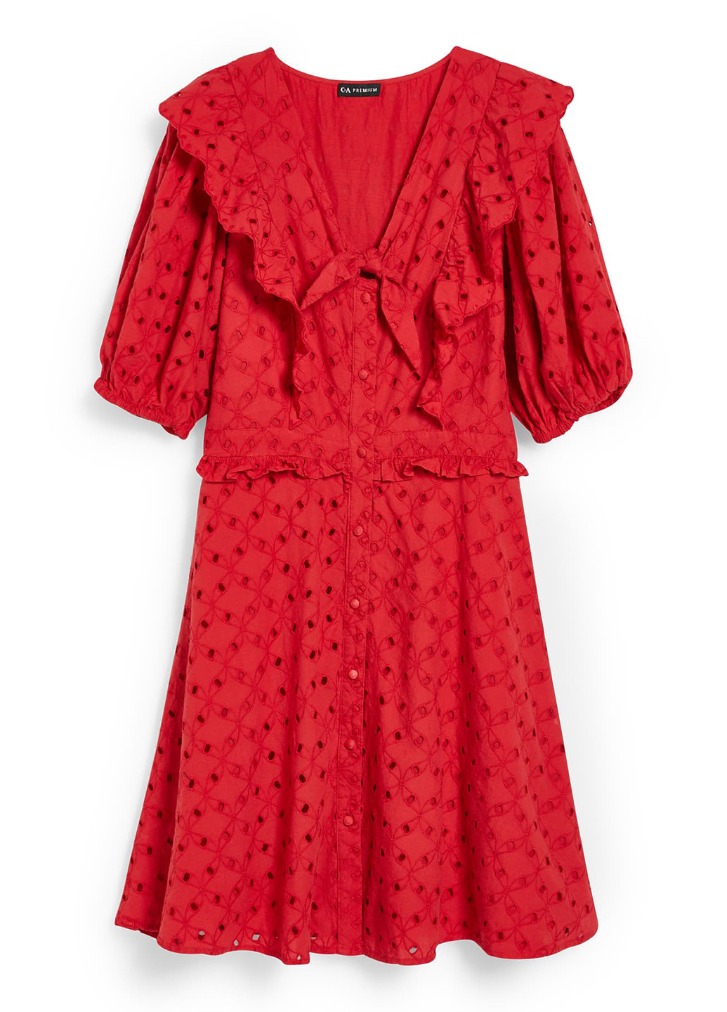 Червона кежуал сукня кльош C&A однотонна