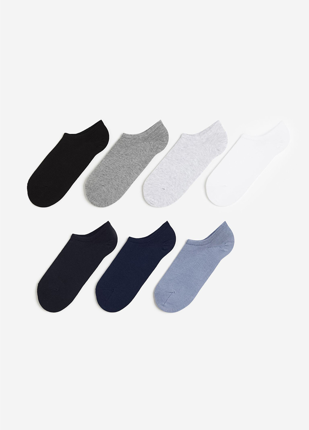 Комбинированные носки (7 пар) H&M однотонные (295470130)