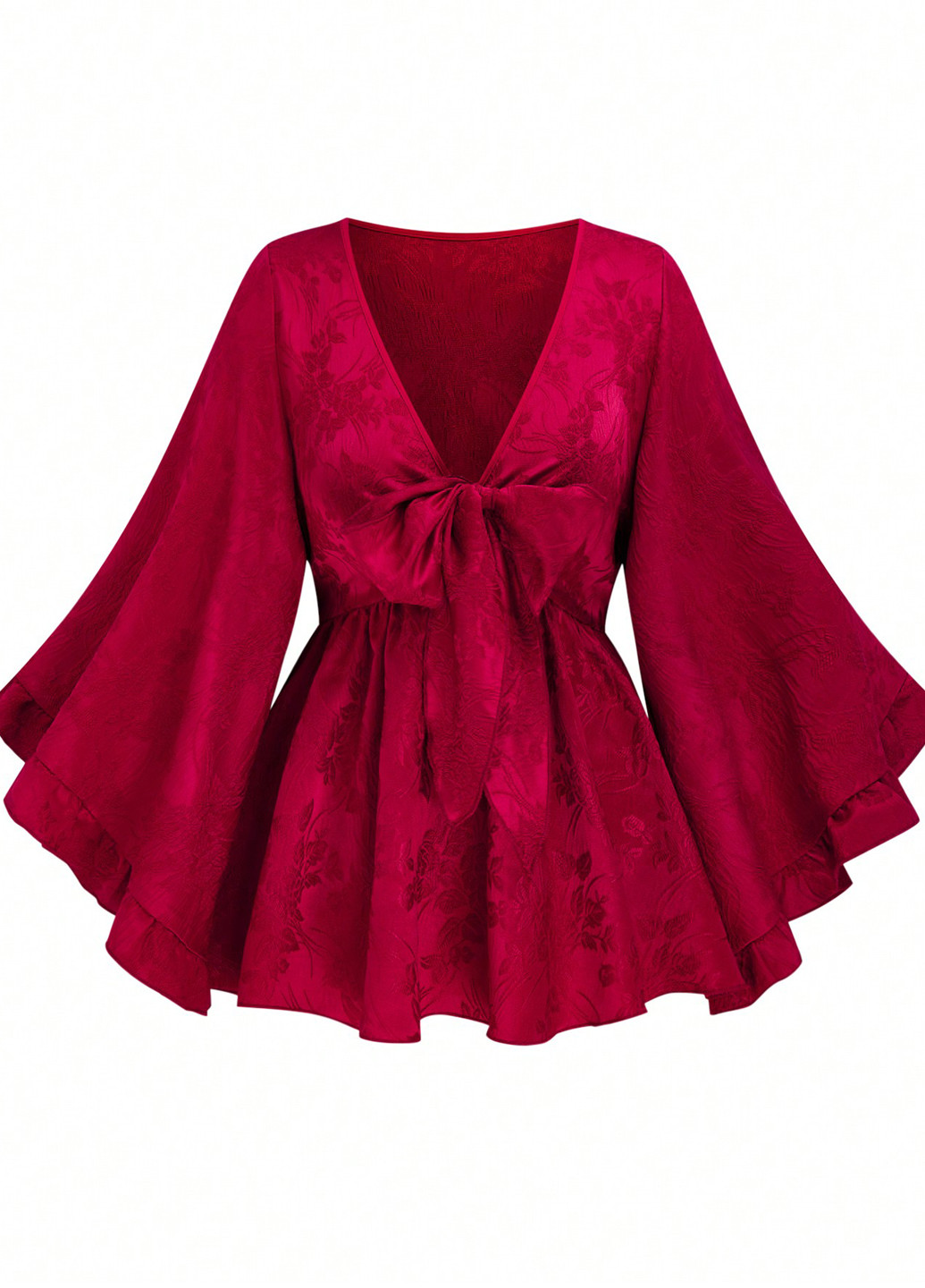 Бордовая блуза с баской SHEIN