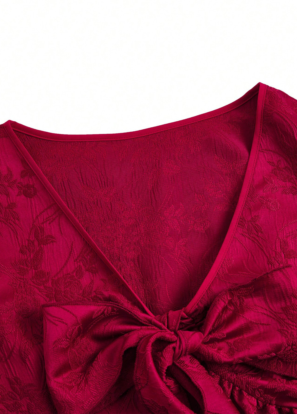 Бордовая блуза с баской SHEIN