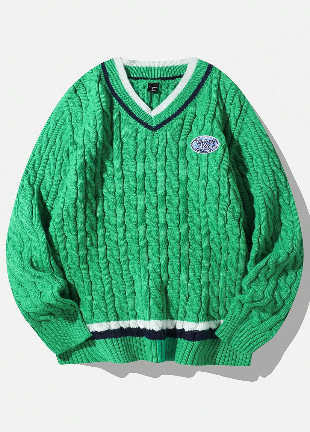 Зелений демісезонний пуловер пуловер SHEIN