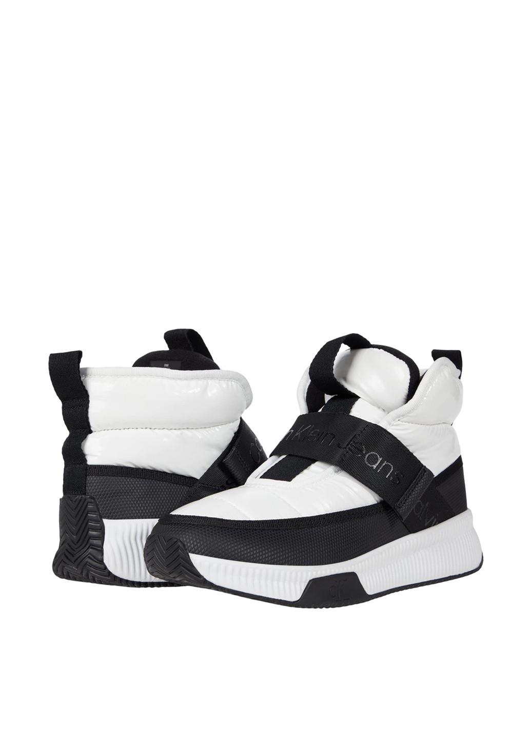 Осенние ботинки Calvin Klein с белой подошвой тканевые