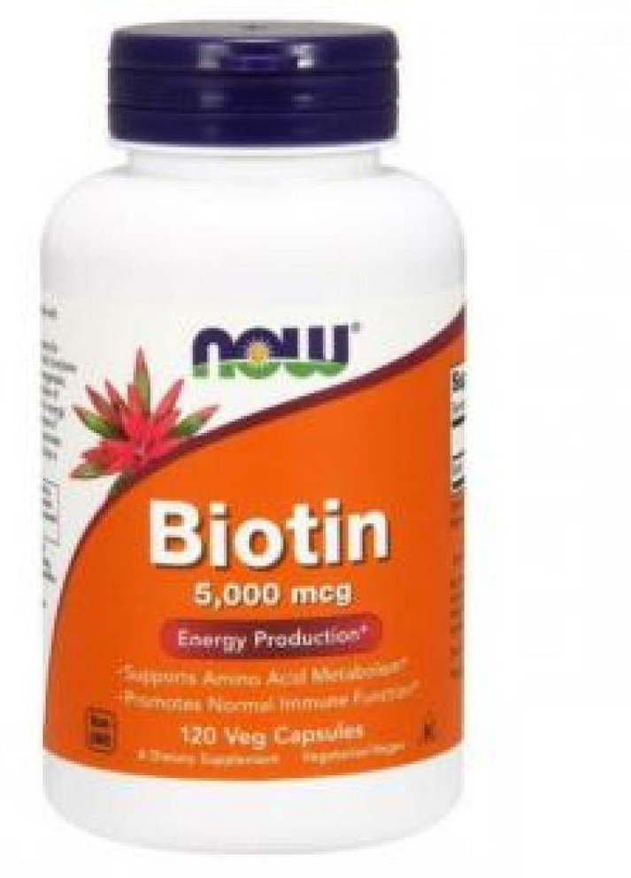 Біотин для здоров'я волосся BIOTIN 5000mcg 120 vcaps Now Foods (232599680)