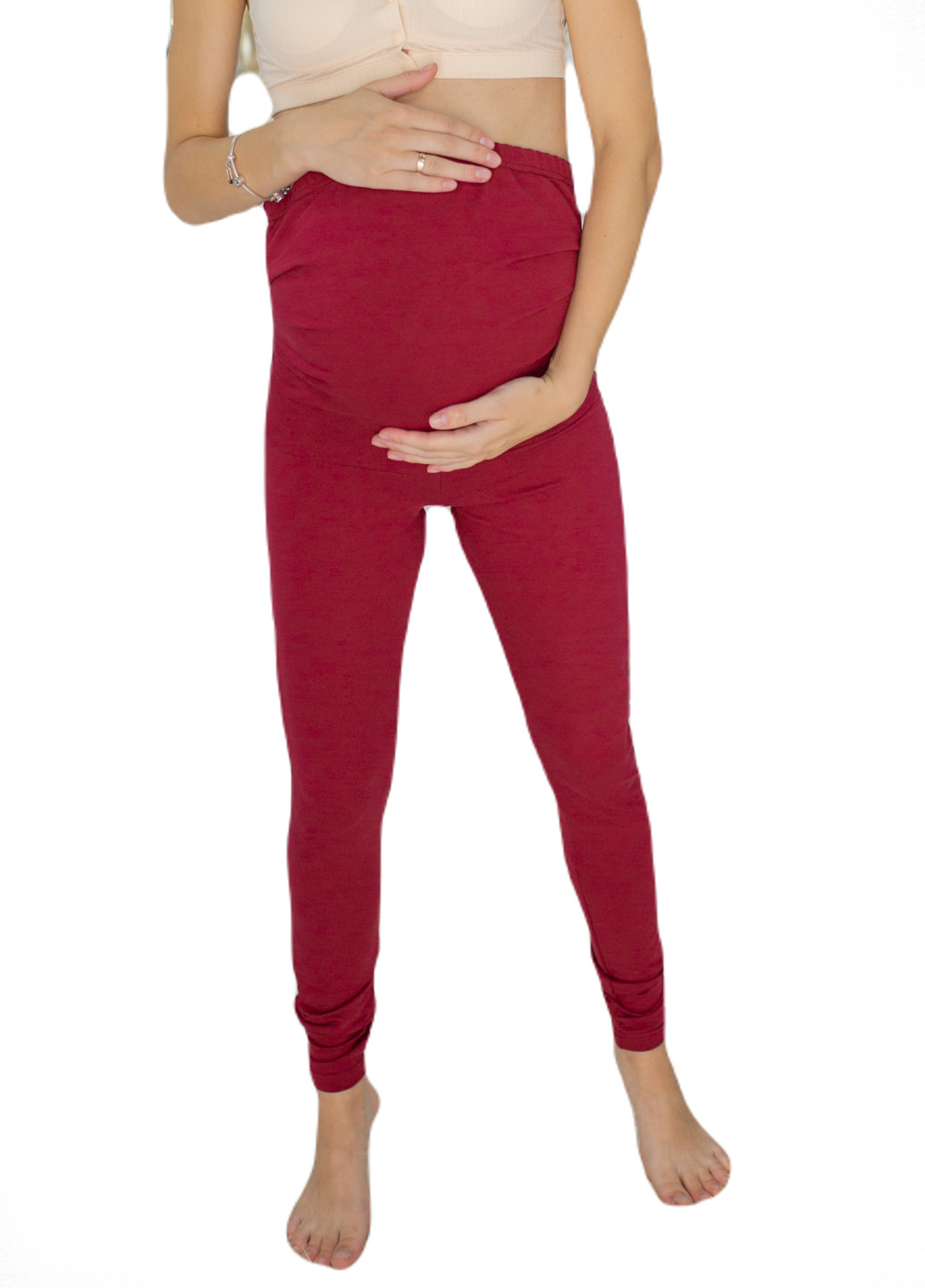 630104 Лосины для беременных трикотажные Красные HN (221955011)
