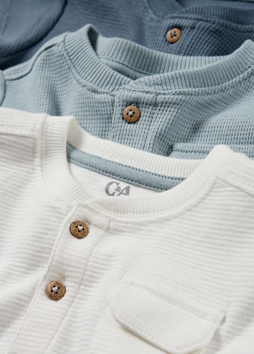 Цветная детская футболка-поло (3 шт.) для мальчика C&A однотонная