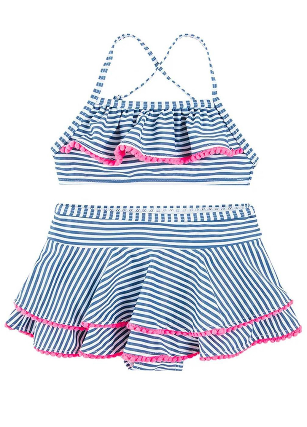 Синий летний купальник (лиф, юбка-шорты) раздельный Cool Club