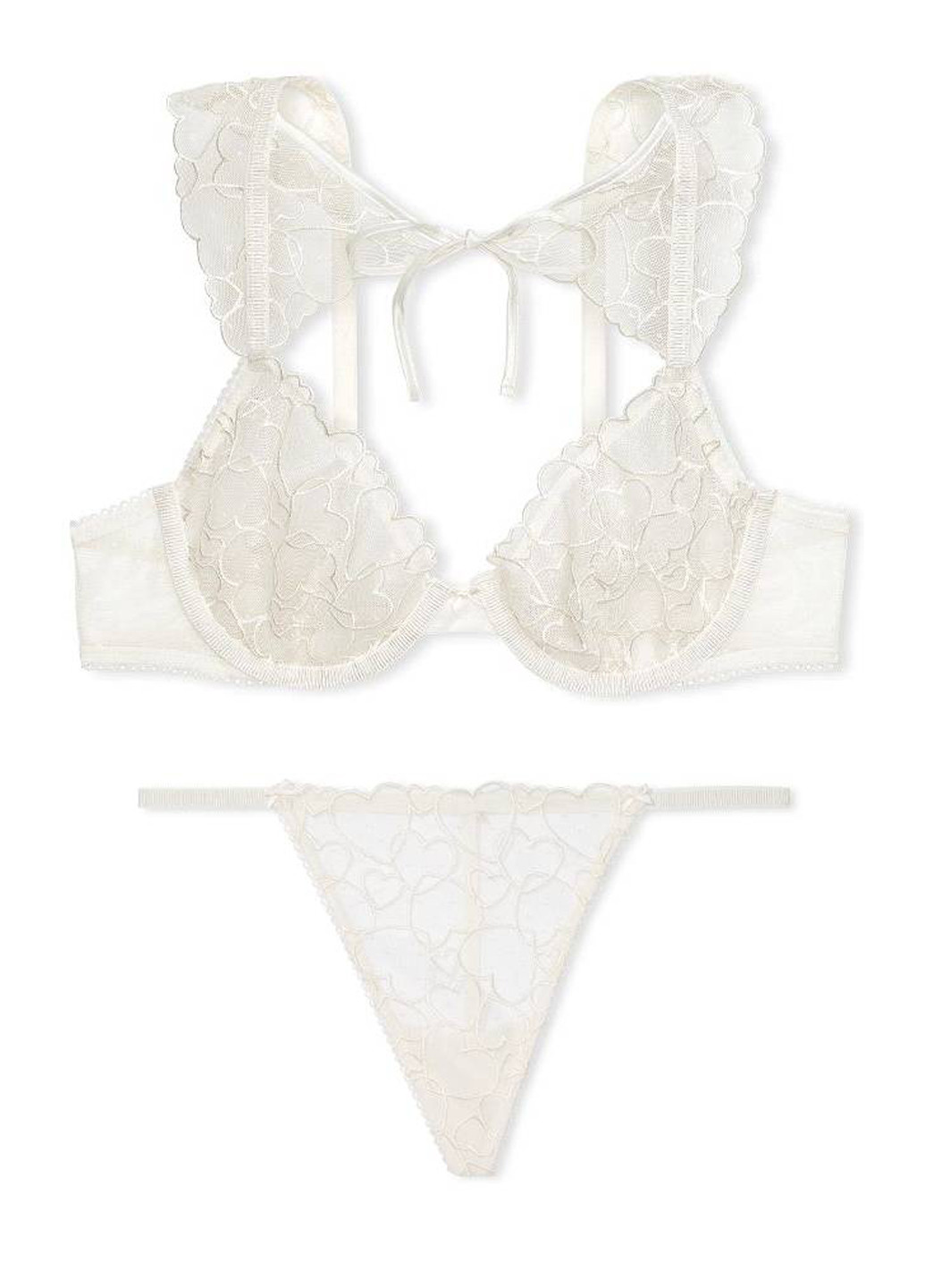 Молочный демисезонный комплект (бюстгальтер, трусики) Victoria's Secret